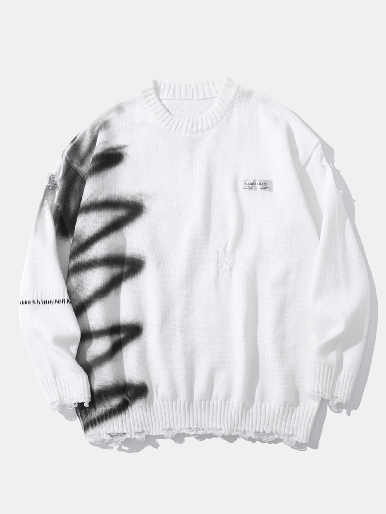 Graffiti Distressed Sweater