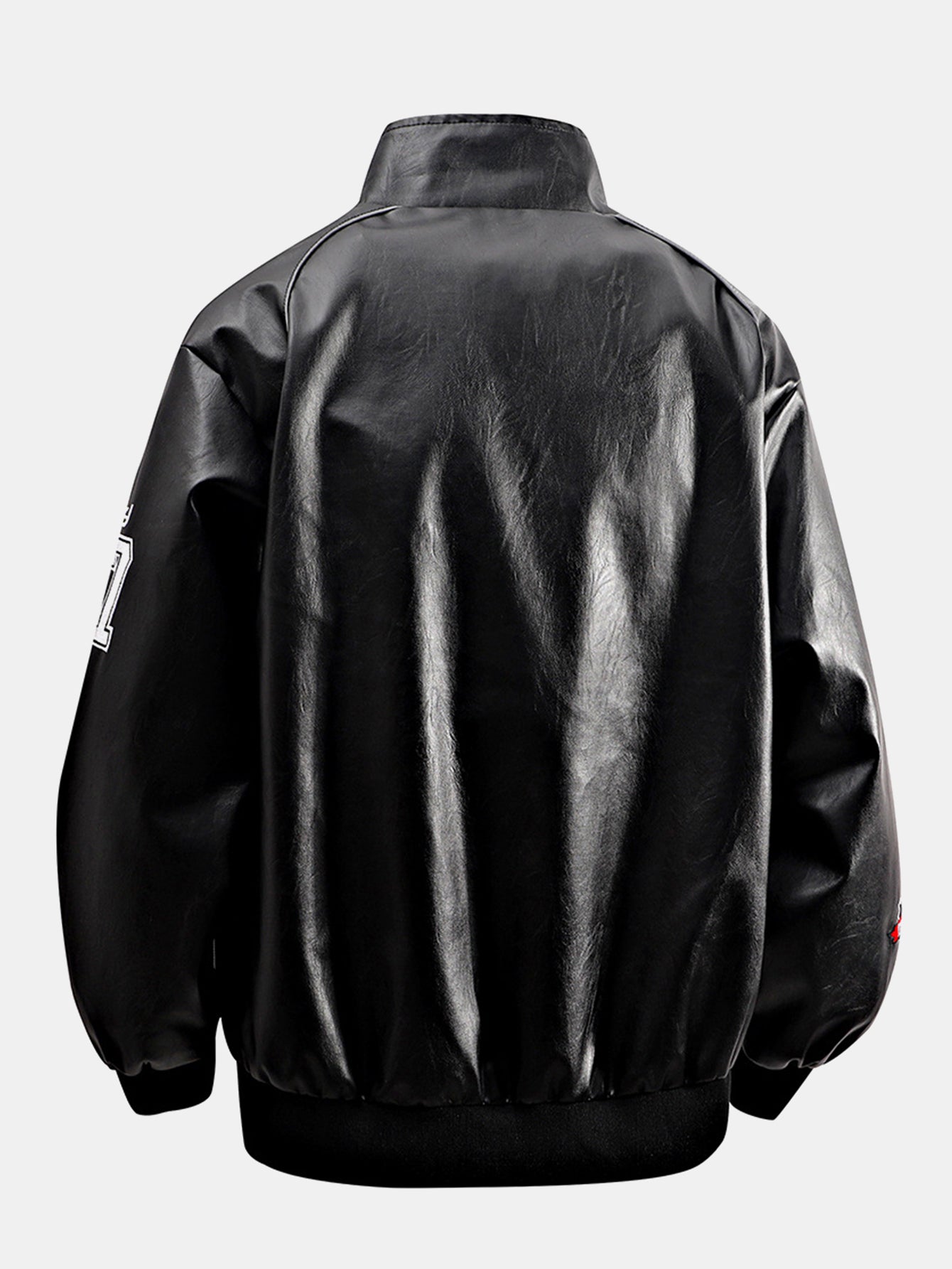 Embroidered Racing Leather Jacket