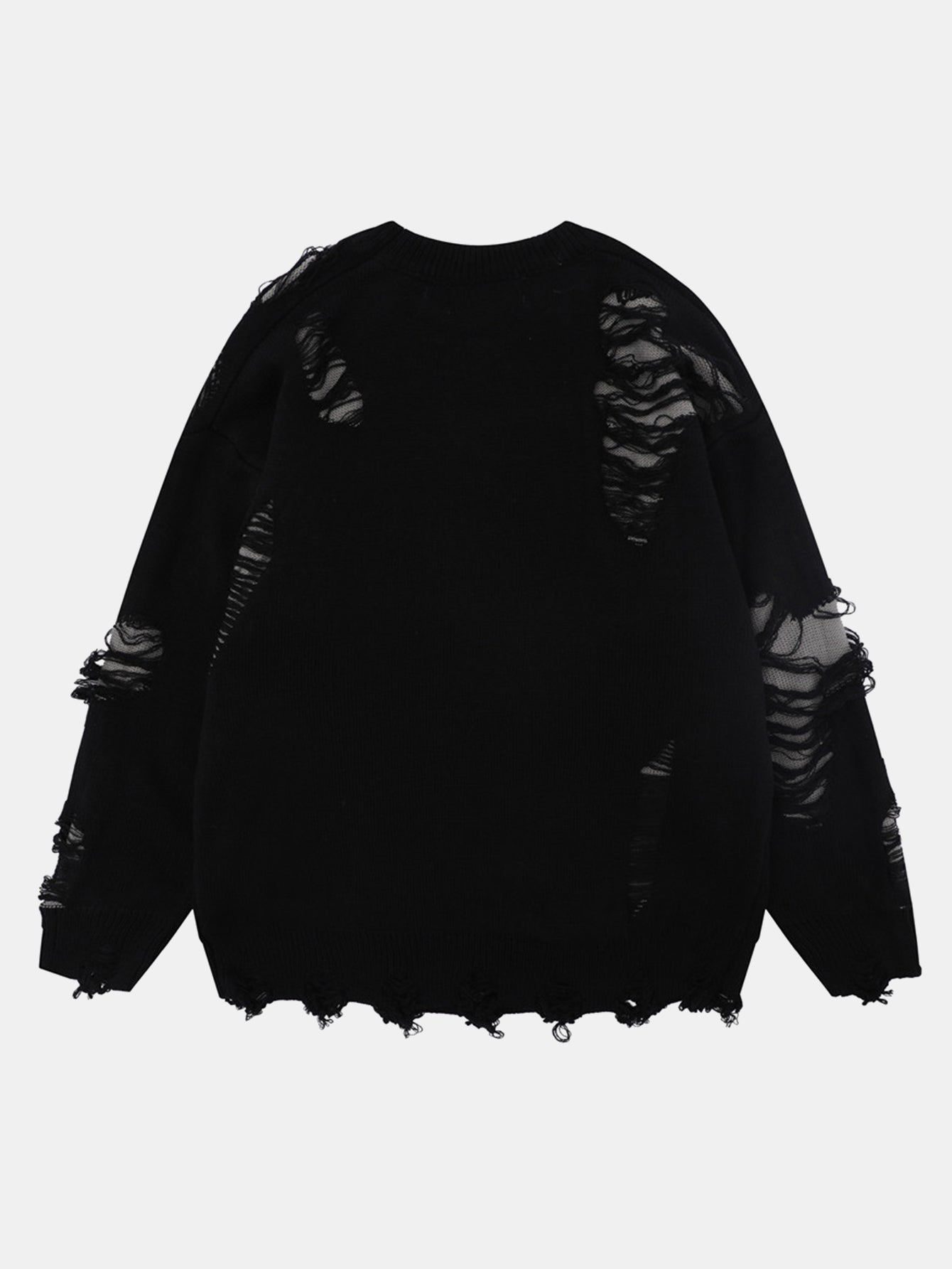 Slogan Distressed Crew Neck Sweater