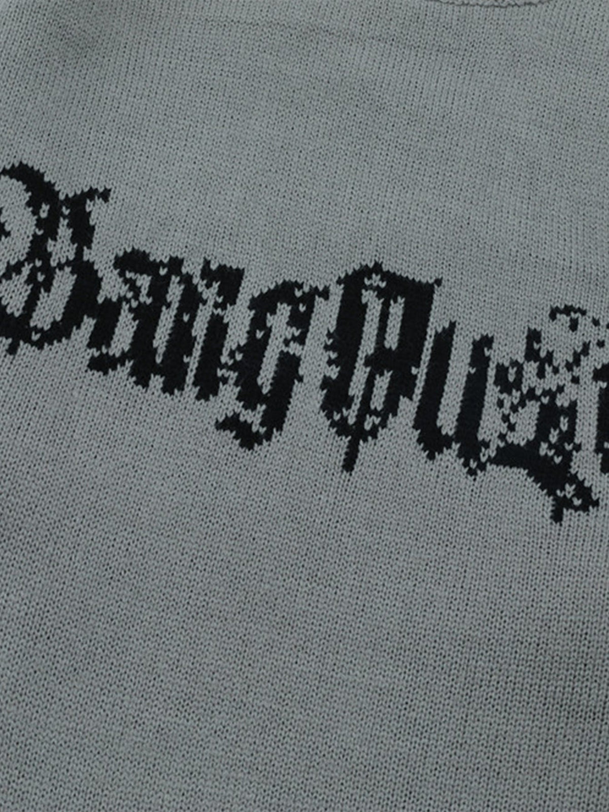 Slogan Distressed Crew Neck Sweater