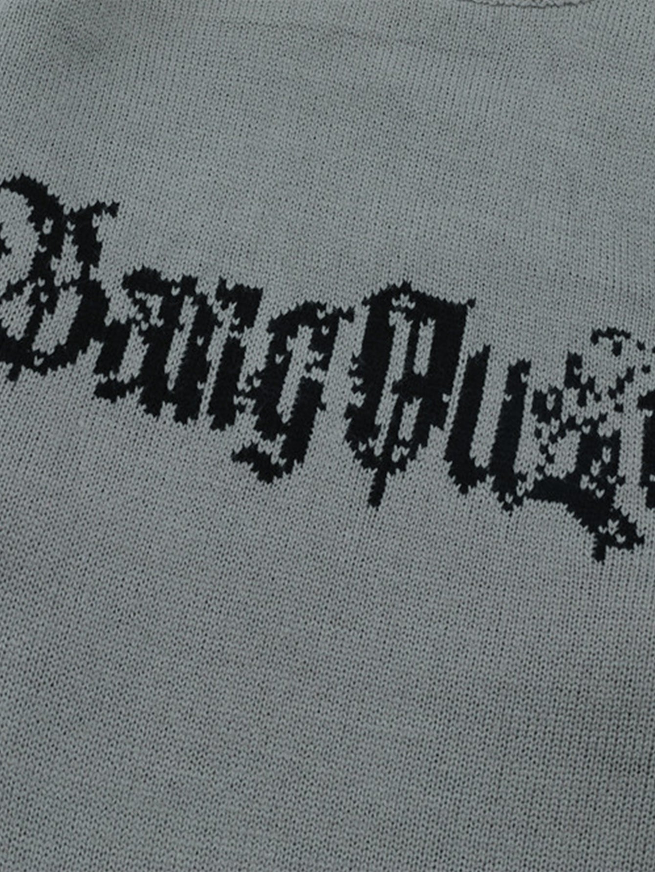 Slogan Distressed Crew Neck Sweater