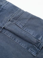 Baggy Fit Washed Distressed Denim Cargo Pants