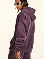 Oversize Number Print Washed Distressed Hoodie