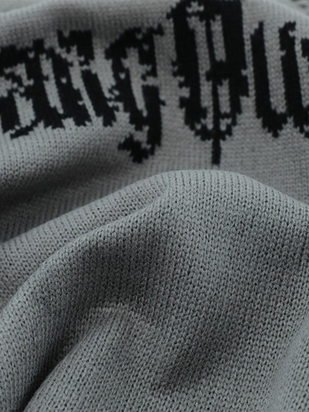 Slogan Distressed Crew Neck Sweater