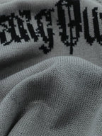 Slogan Distressed Crew Neck Sweater