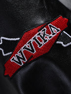 Embroidered Racing Leather Jacket