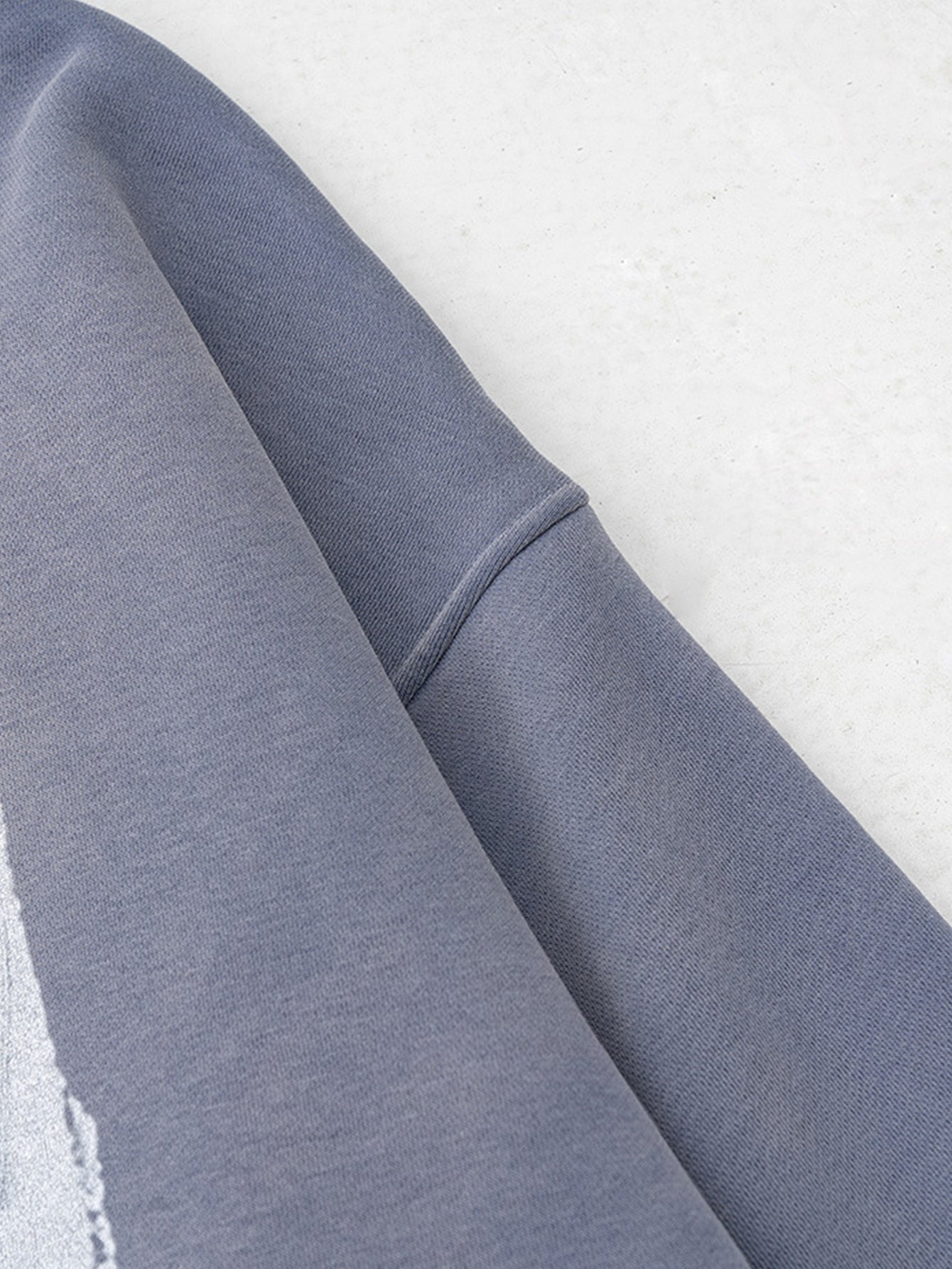 Oversize Number Print Washed Distressed Hoodie