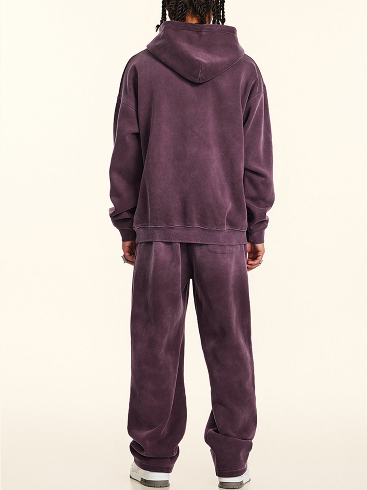 Oversize Number Print Washed Distressed Hoodie