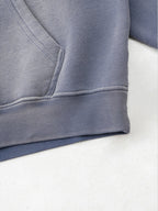 Oversize Number Print Washed Distressed Hoodie