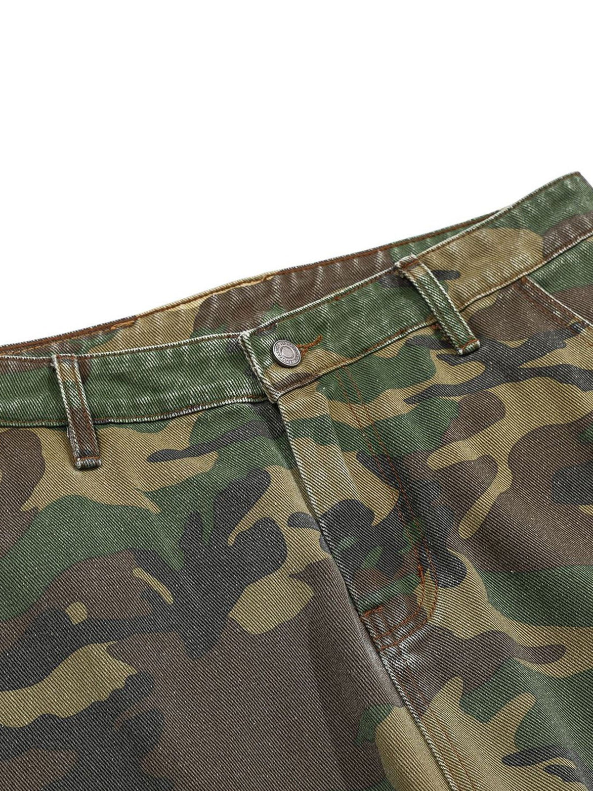 Baggy Fit Camo Ripped Wide Leg Pants