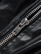 PU Leather Cargo Wide-Leg Pants