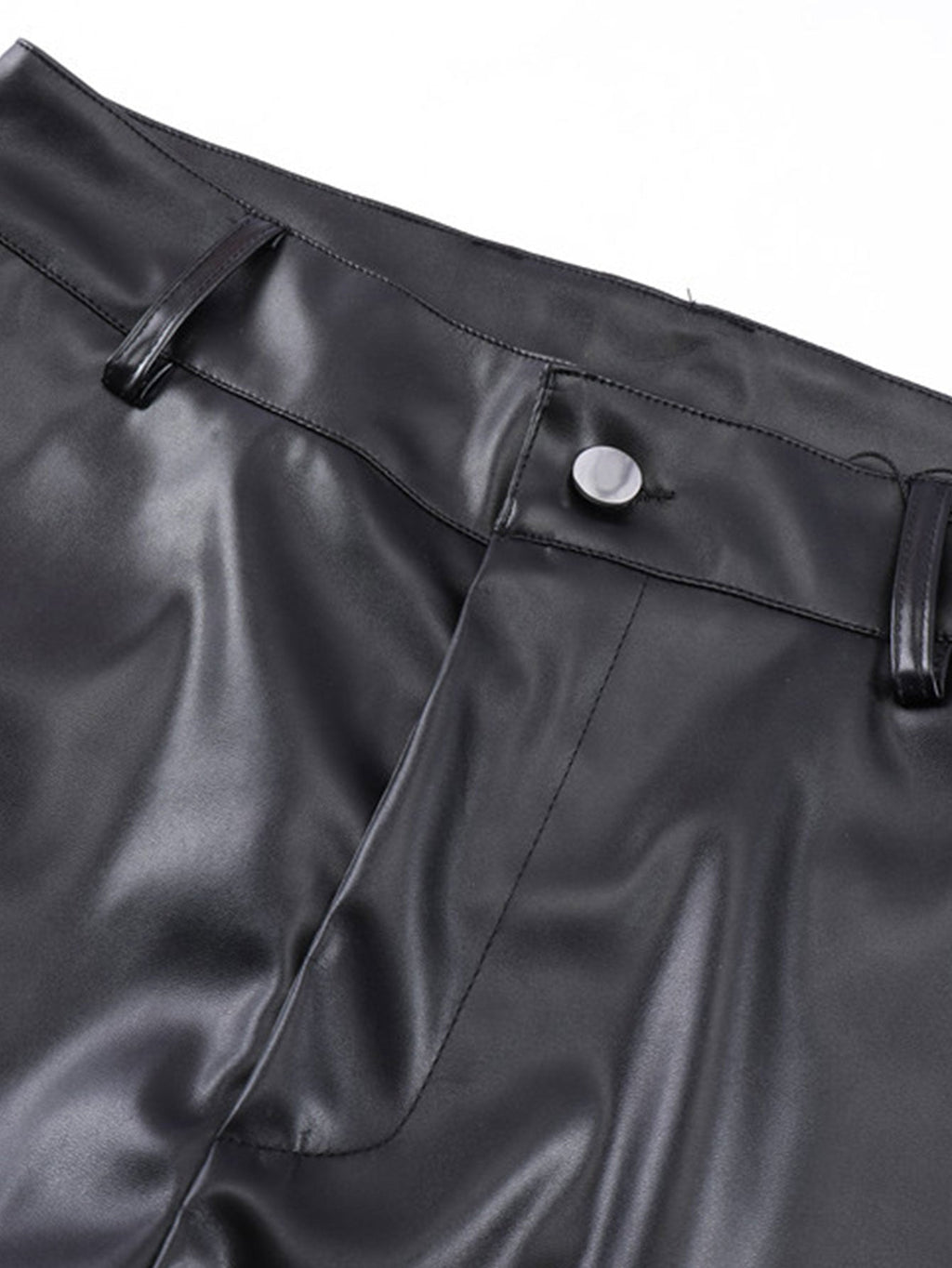 Ruched PU Leather Pants