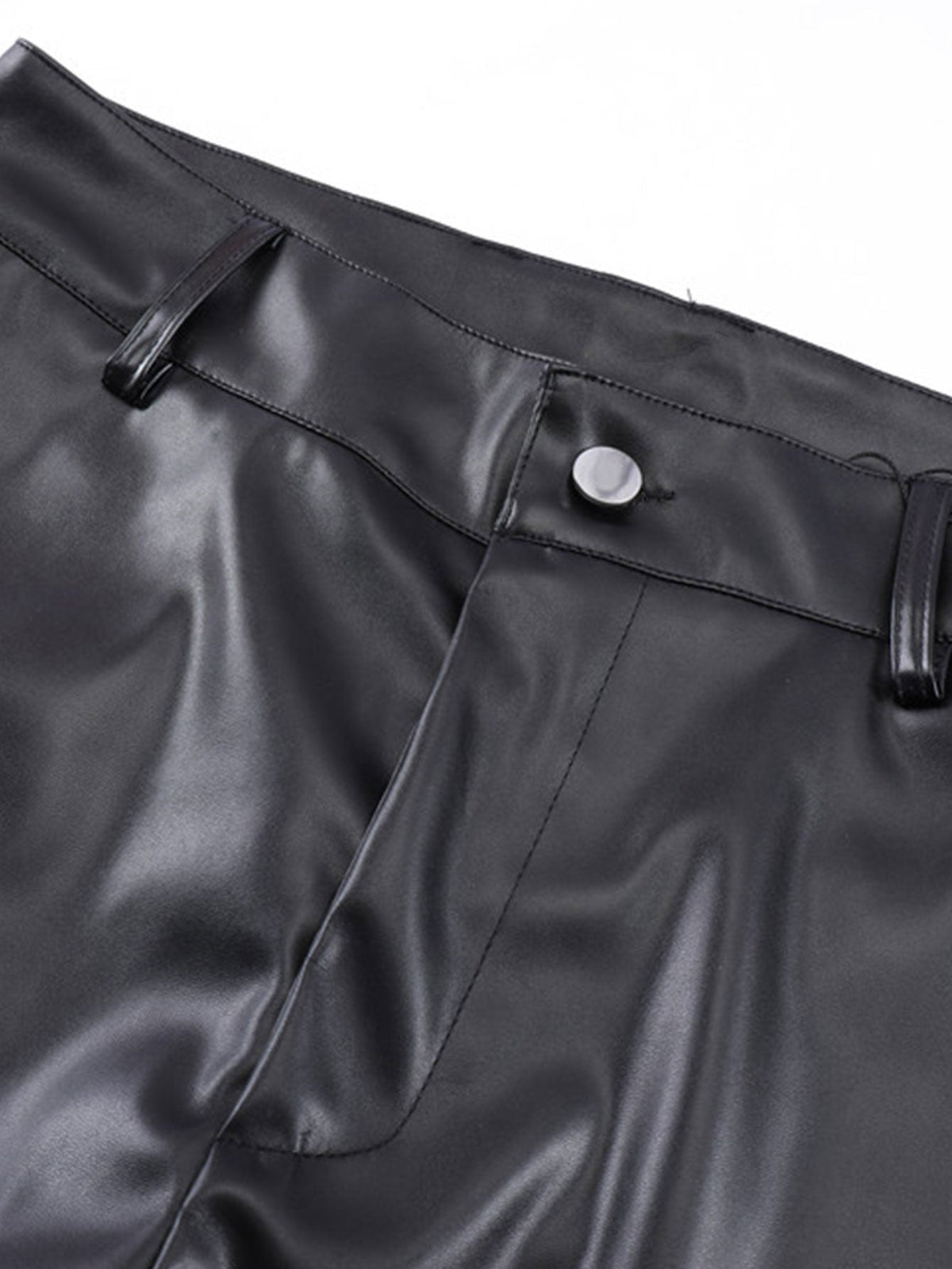 Ruched PU Leather Pants