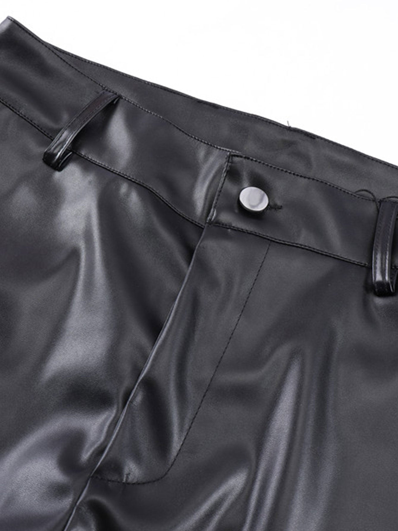 Ruched PU Leather Pants