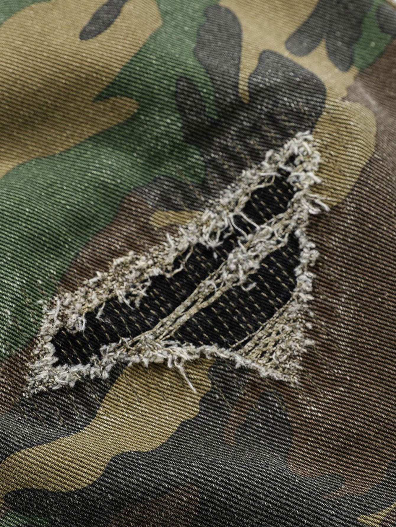 Baggy Fit Camo Ripped Wide Leg Pants