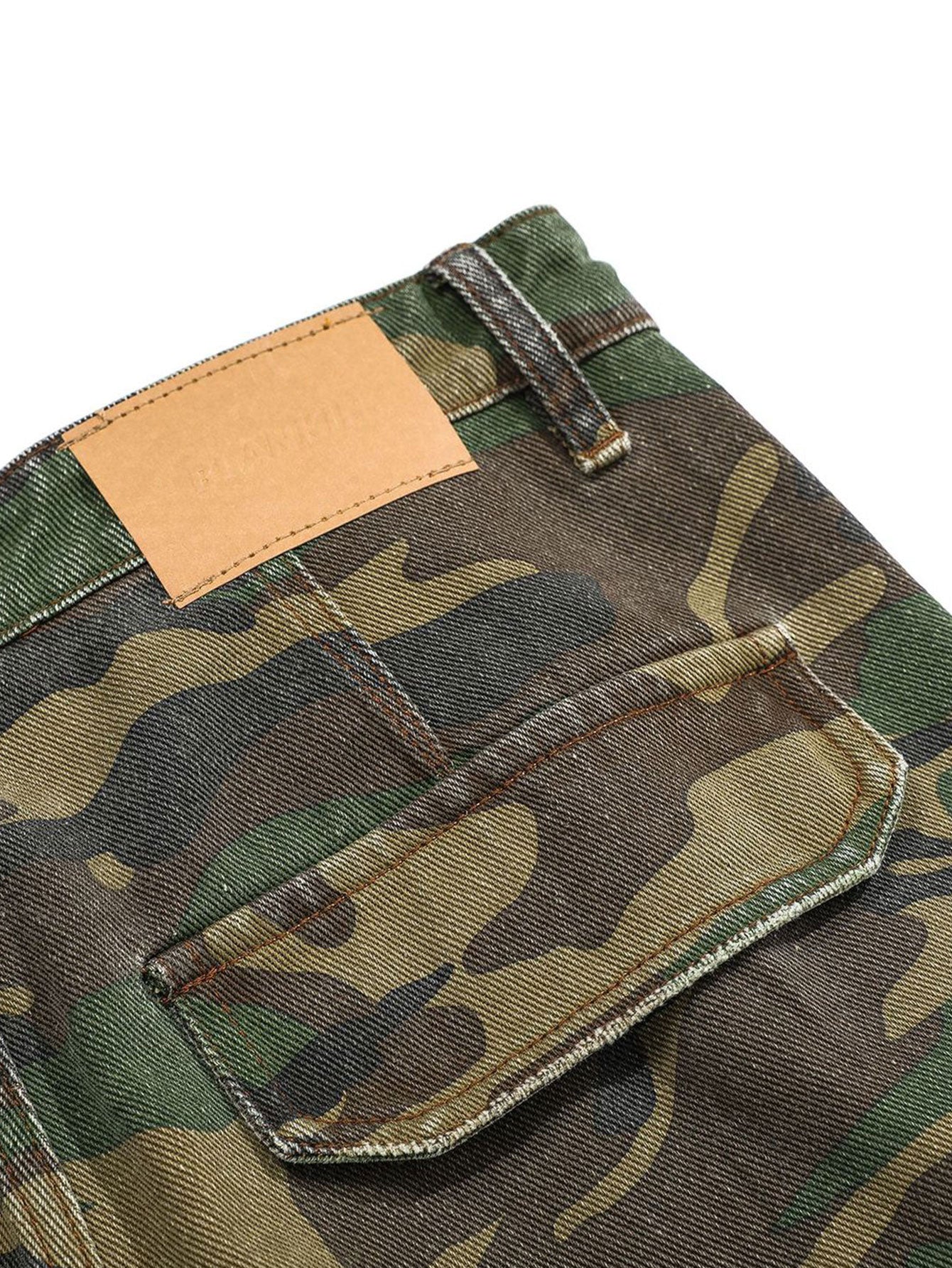Baggy Fit Camo Ripped Wide Leg Pants