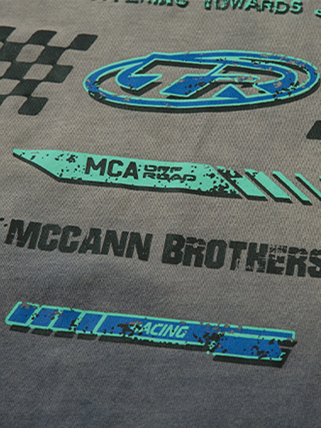 Racing Print Distressed 2-In-1 T-Shirt
