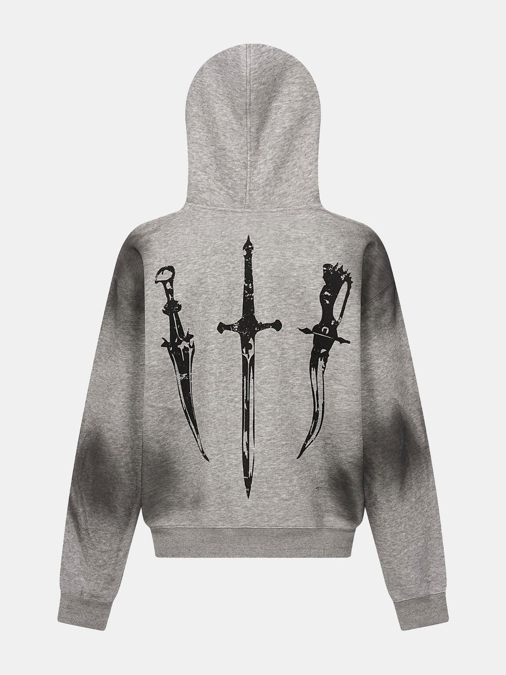 Boxy Faux Fur Collar Comic Character Print Zipper Hoodie