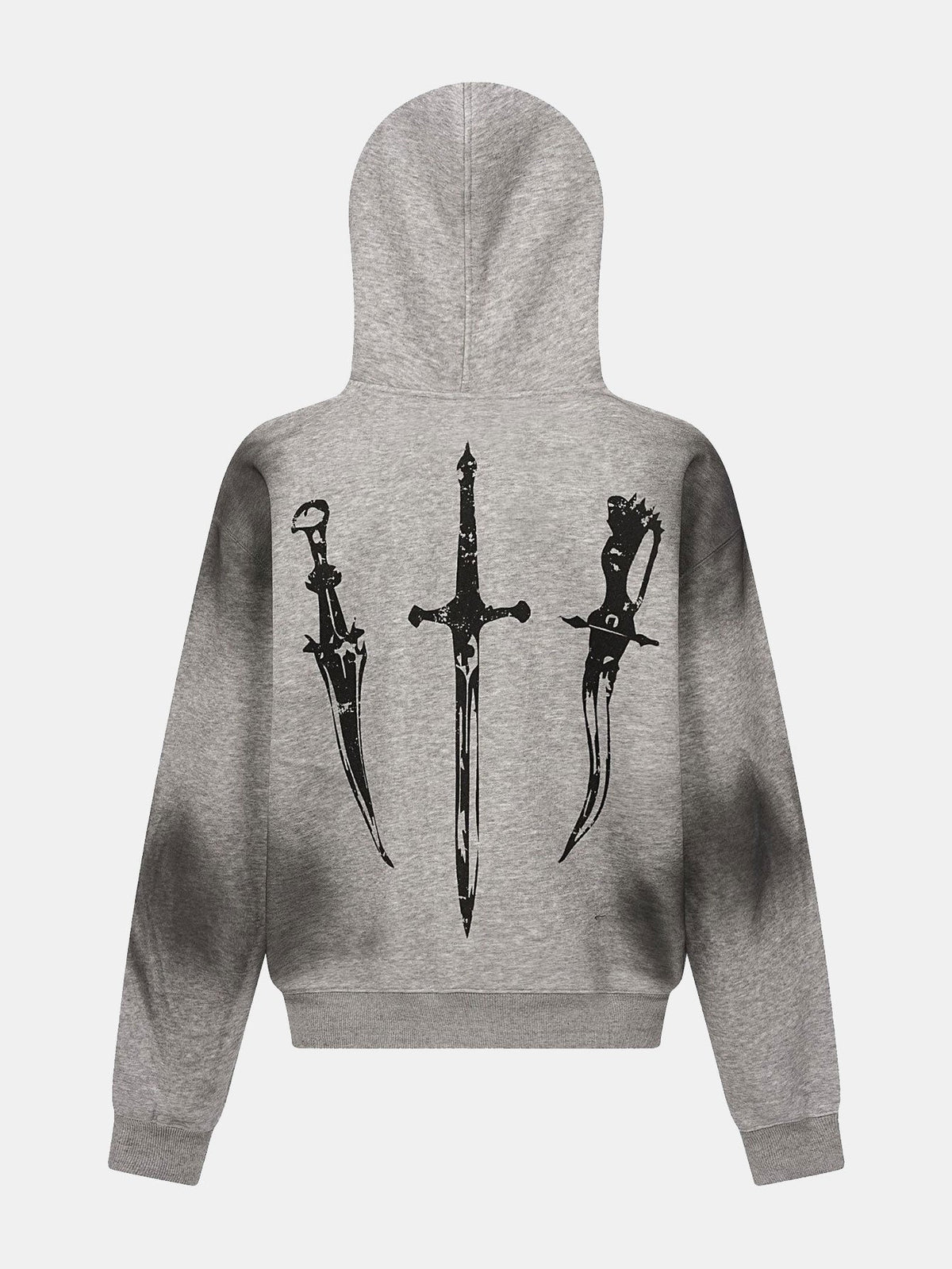 Boxy Faux Fur Collar Comic Character Print Zipper Hoodie