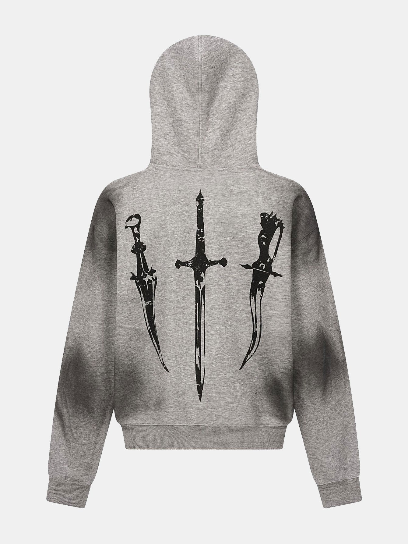 Boxy Faux Fur Collar Comic Character Print Zipper Hoodie