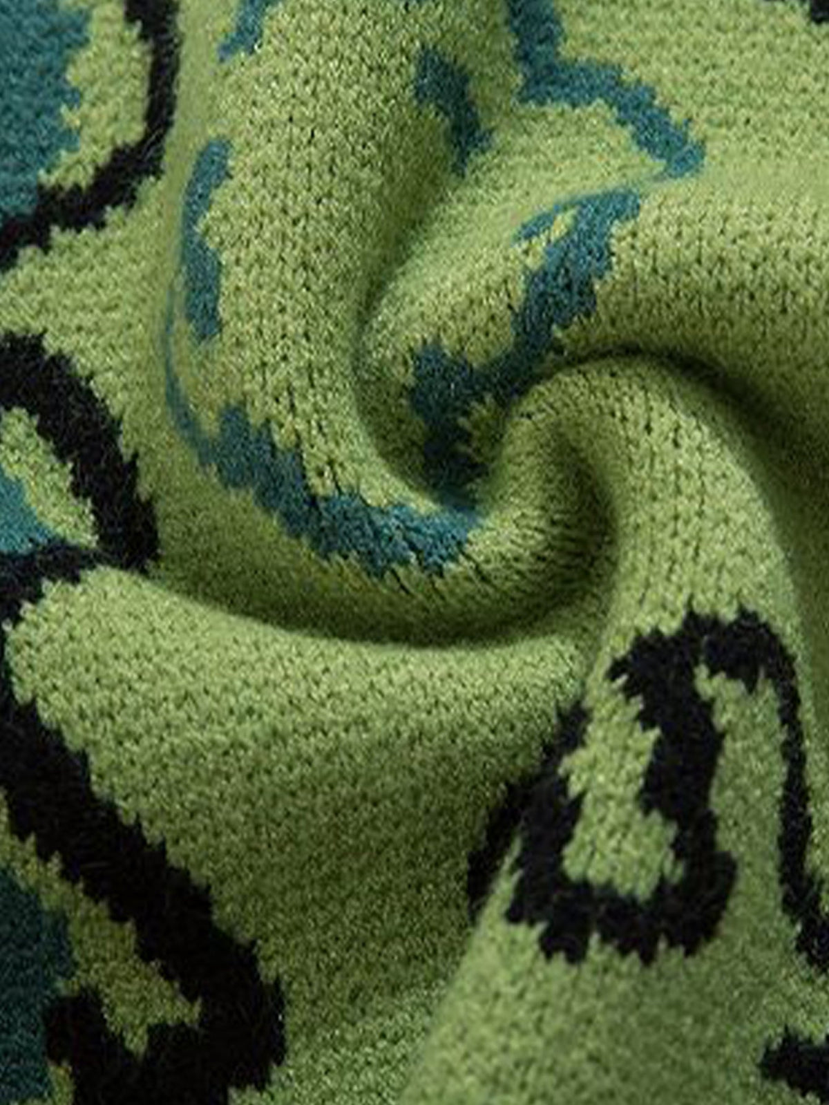 Dinosaur Print Crew Neck Knit Sweater