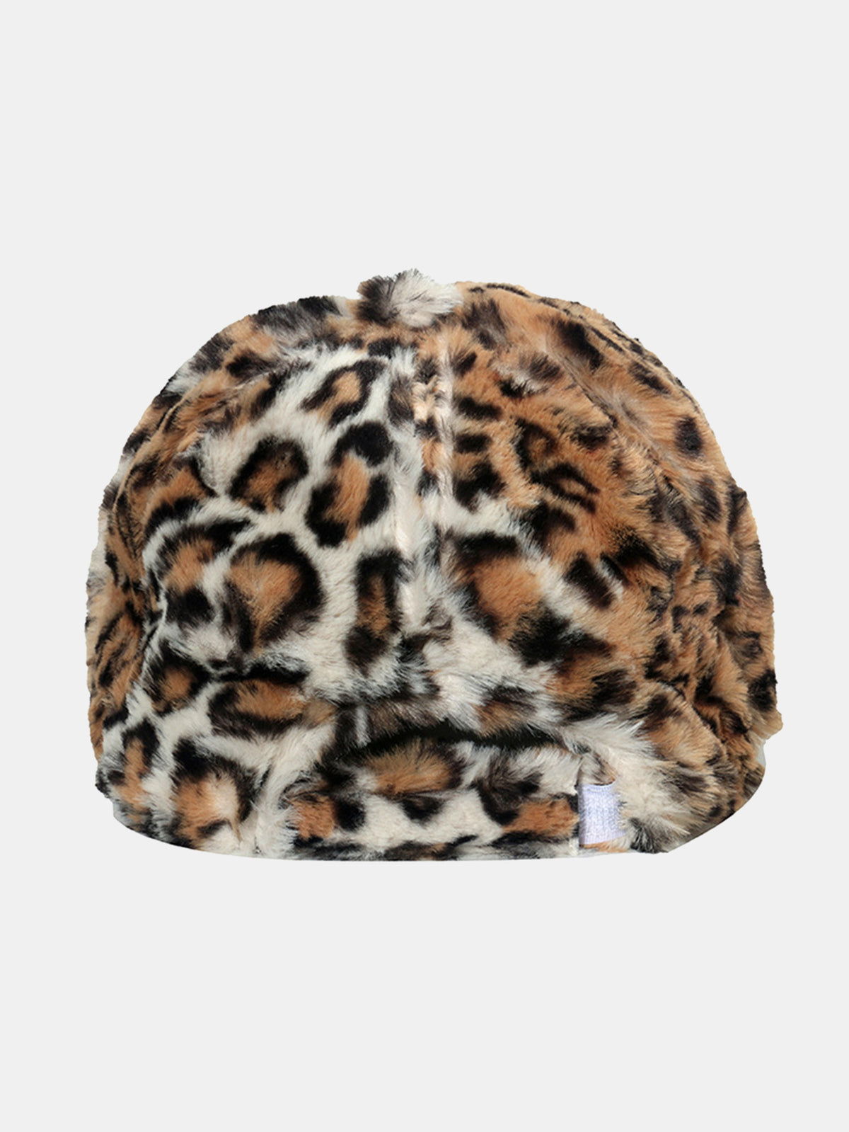 Fuzzy Fluffy Faux Fur Leopard Print Baseball Cap