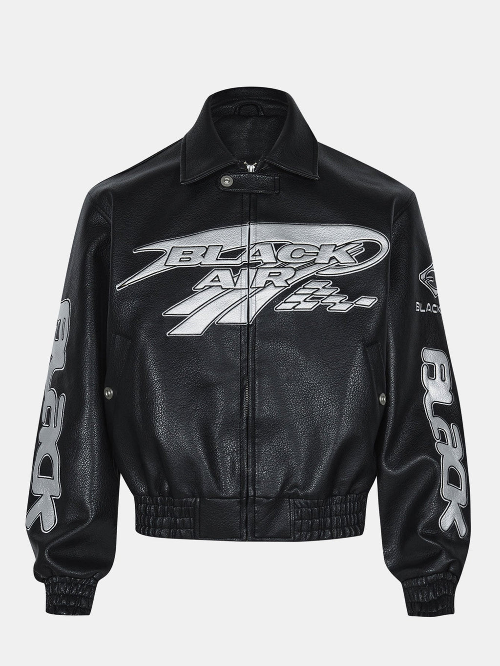 Black Air Techwear Leather Jacket