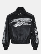 Black Air Techwear Leather Jacket