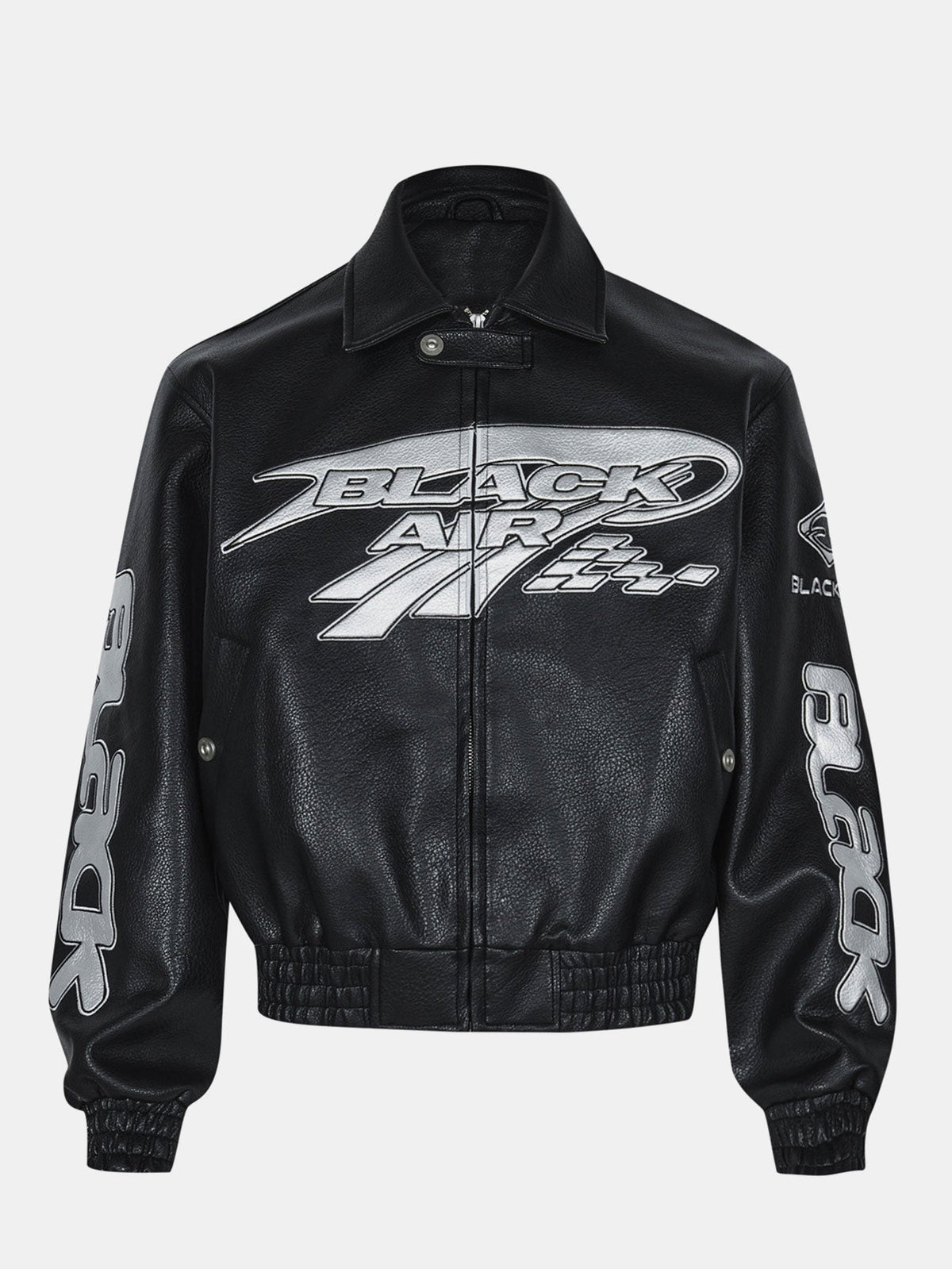 Black Air Techwear Leather Jacket