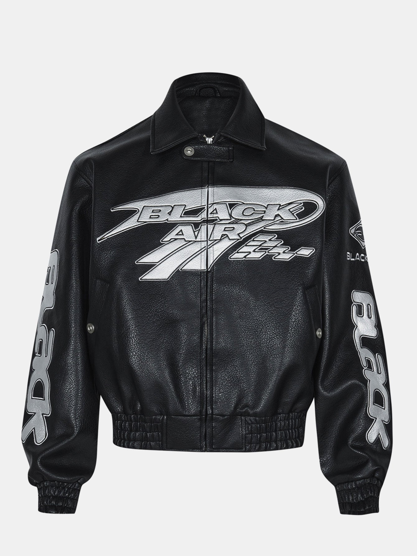 Black Air Techwear Leather Jacket