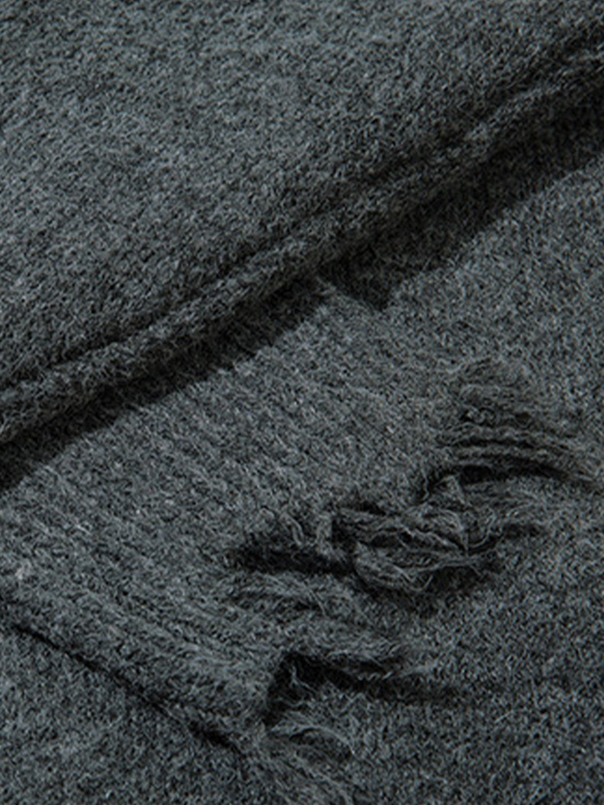 Distressed Quarter Zip Knit Sweater