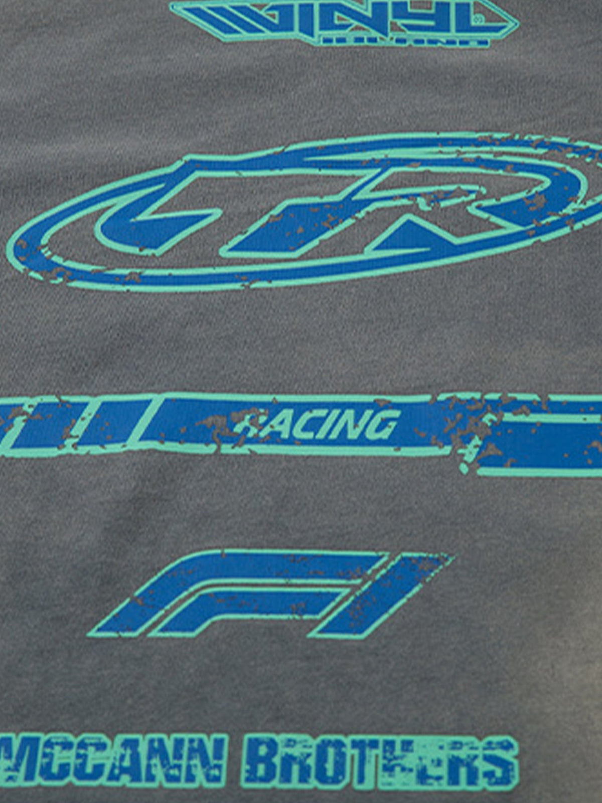 Racing Print Distressed 2-In-1 T-Shirt