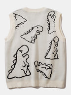 Dinosaur Print Knit Sweater Vest
