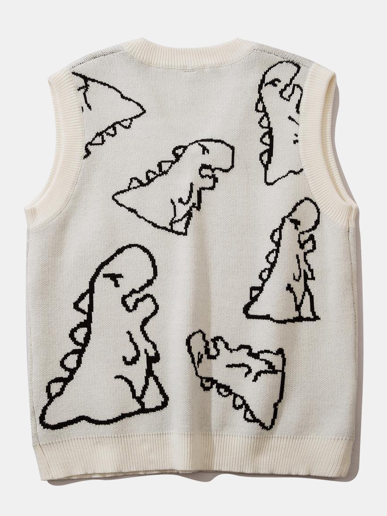 Dinosaur Print Knit Sweater Vest
