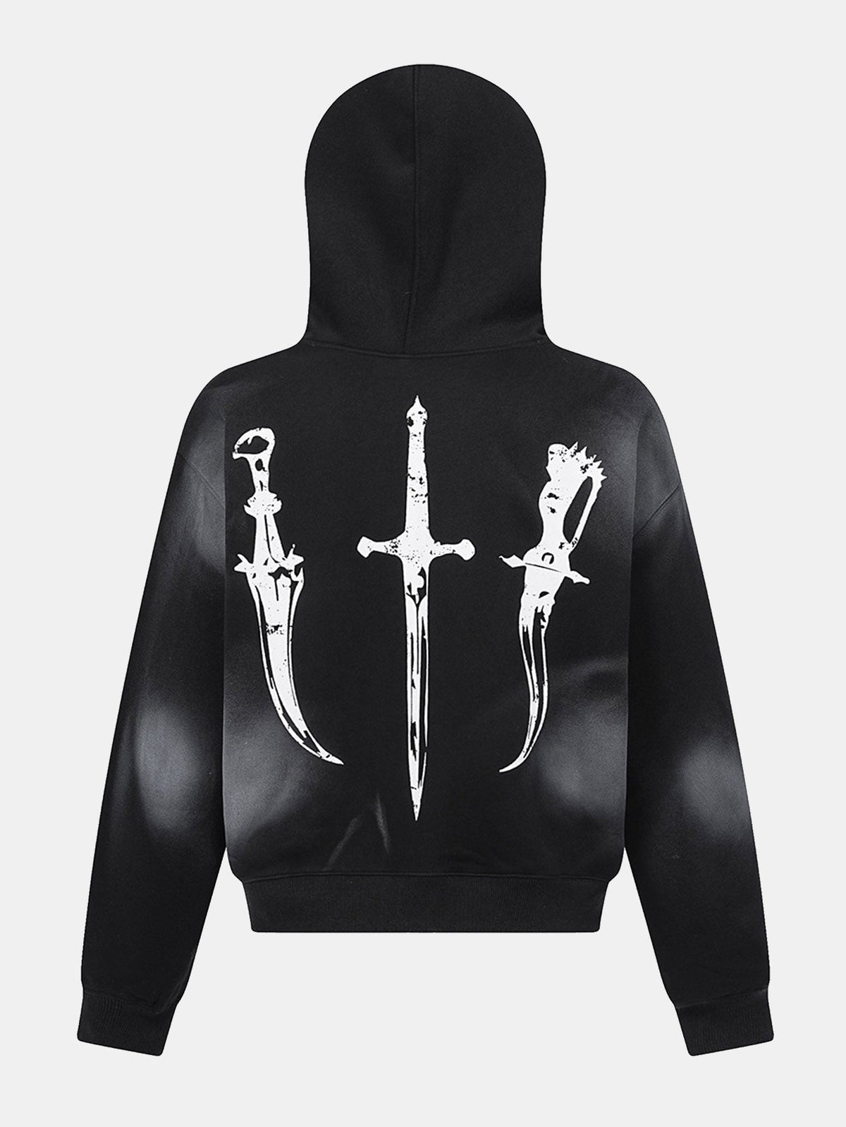 Boxy Faux Fur Collar Comic Character Print Zipper Hoodie
