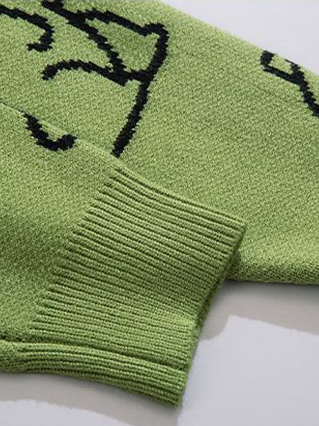 Dinosaur Print Crew Neck Knit Sweater