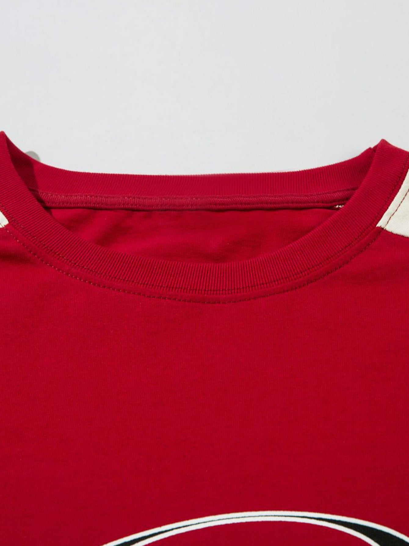 Oversized Contrast Racing Print T-Shirt