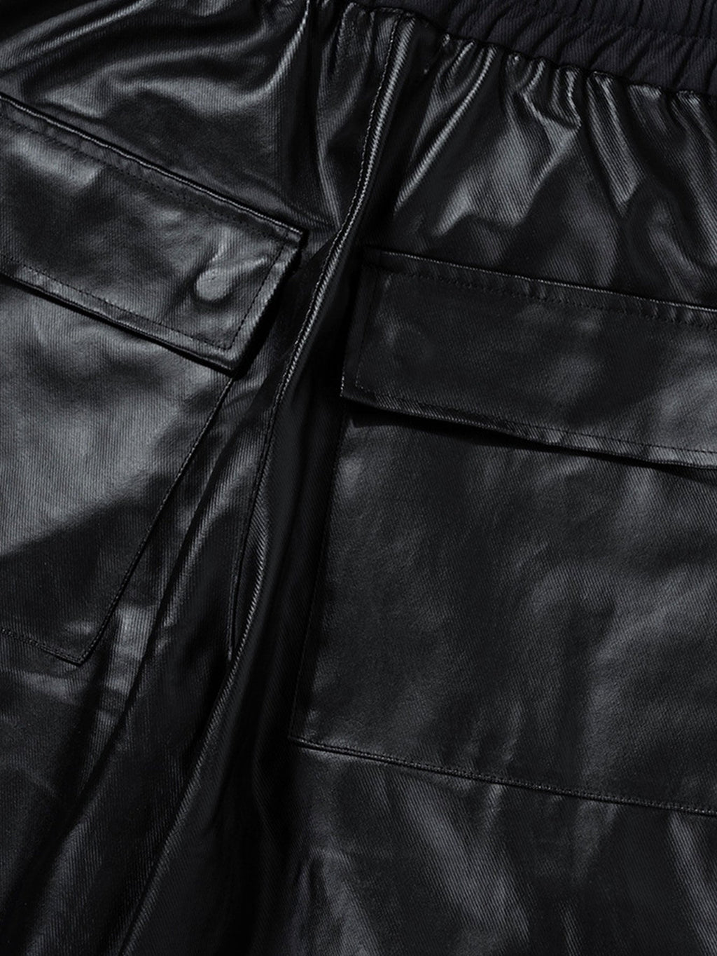PU Leather Cargo Wide-Leg Pants