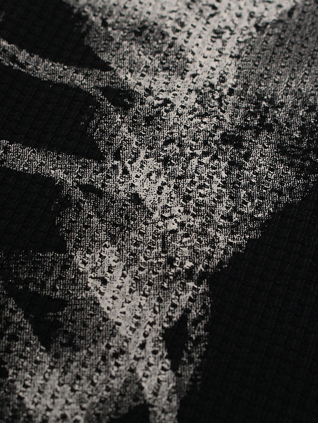 Oversize Skeleton Print Waffle T-Shirt