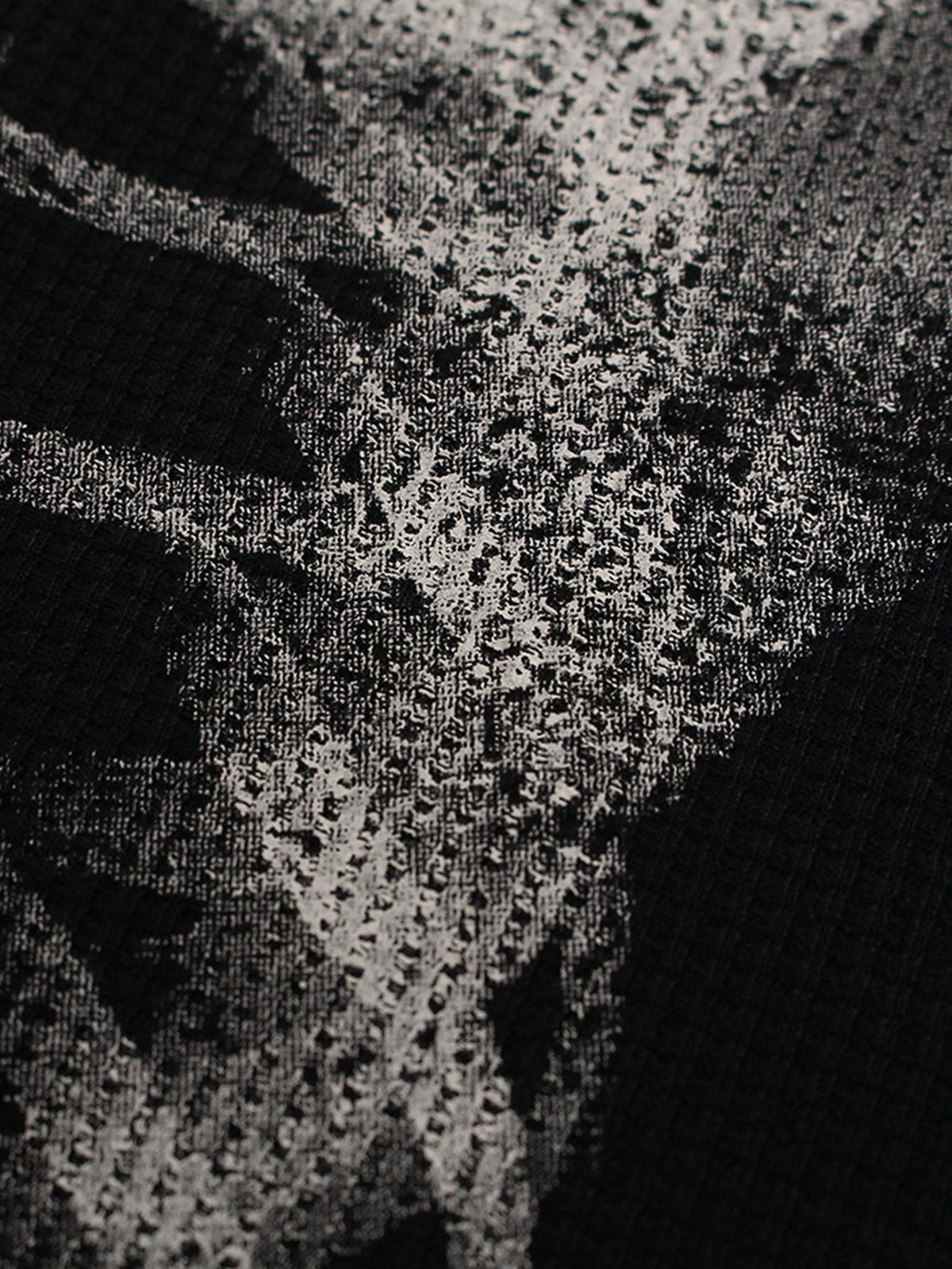Oversize Skeleton Print Waffle T-Shirt
