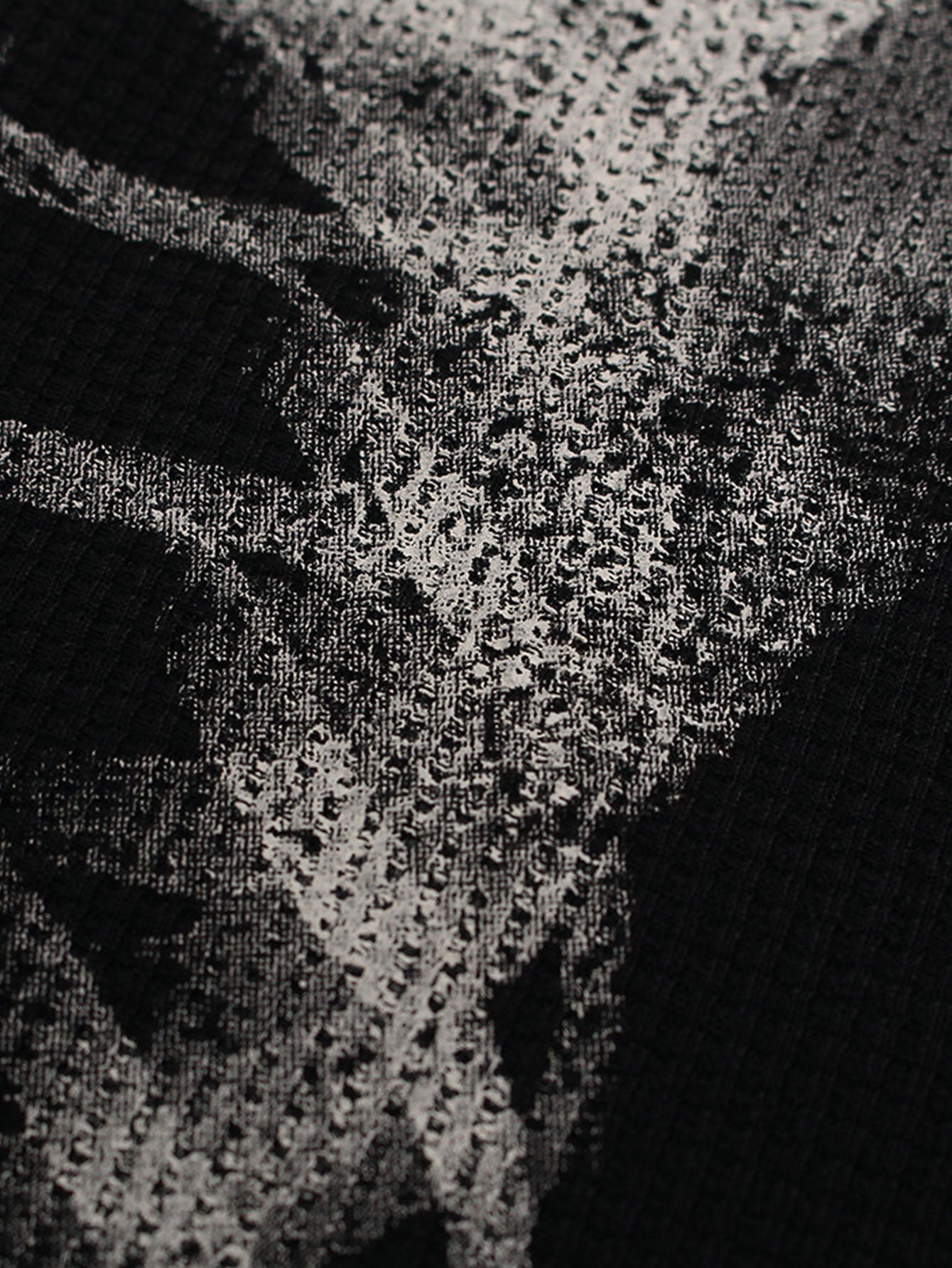 Oversize Skeleton Print Waffle T-Shirt
