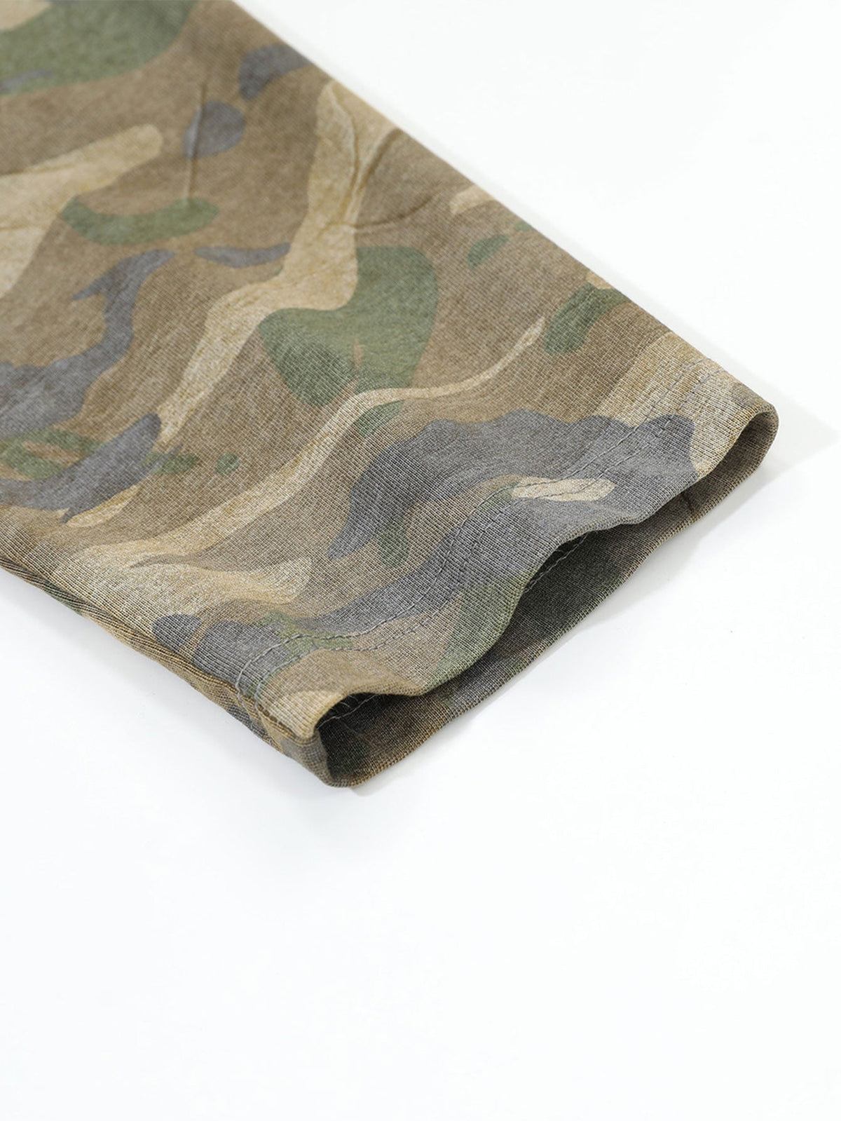 2 In 1 Camouflage Washed Ripped Rock Print T-Shirt