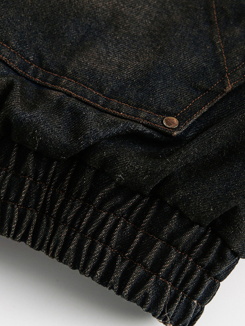 Boxy Faux Fur Collar Washed Denim Hooded Jacket
