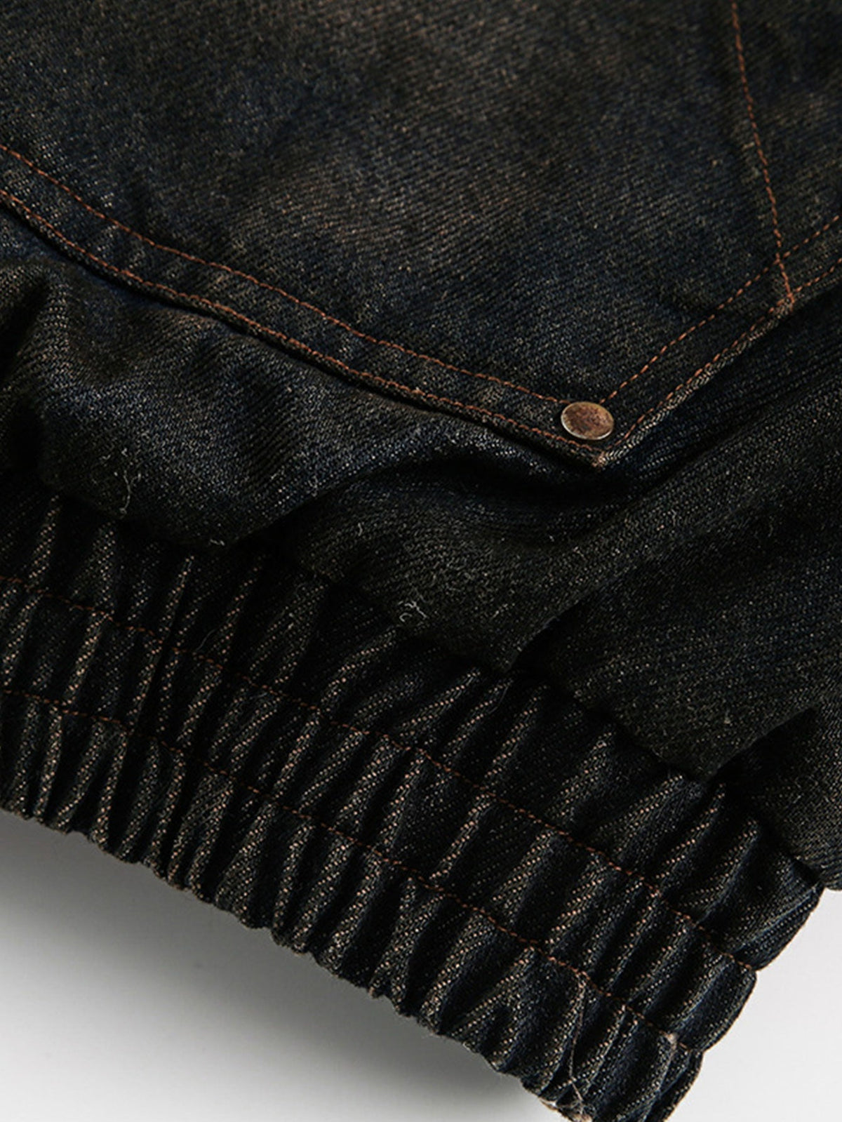 Boxy Faux Fur Collar Washed Denim Hooded Jacket