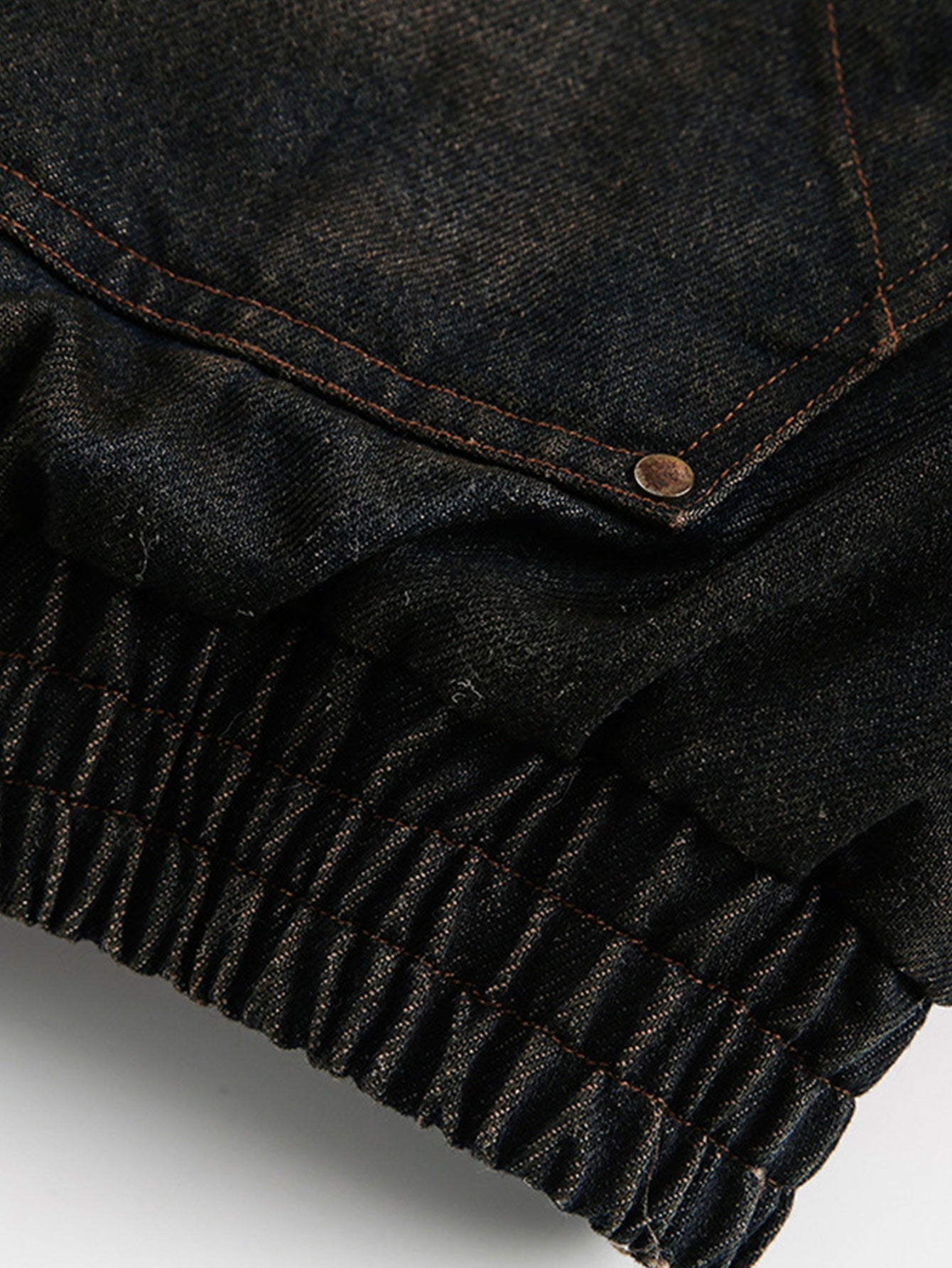 Boxy Faux Fur Collar Washed Denim Hooded Jacket