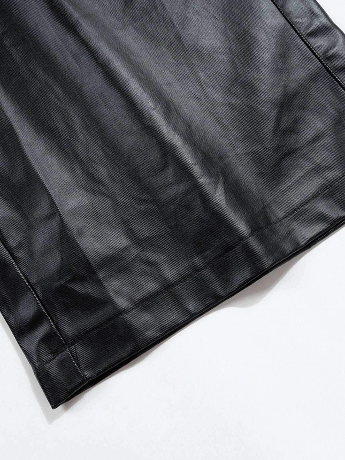 PU Leather Cargo Wide-Leg Pants