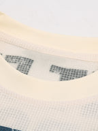Oversize Portrait Slogan Print Waffle T-Shirt