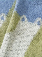Cat Print Knit Sweater