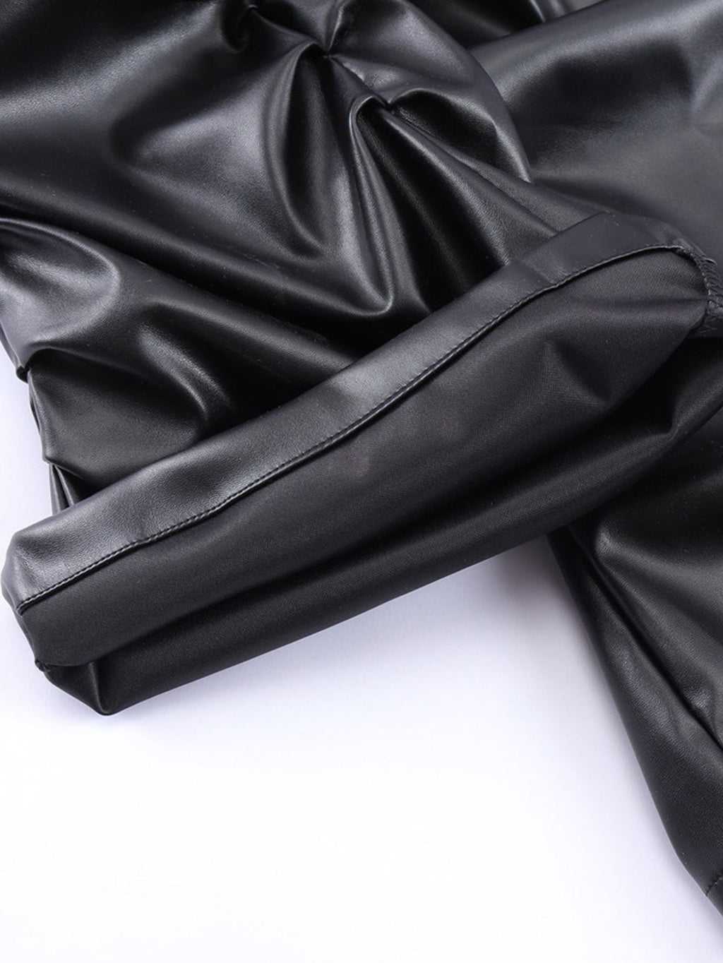 Ruched PU Leather Pants
