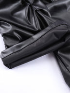 Ruched PU Leather Pants